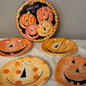 Ceramic Pumpkin Plates